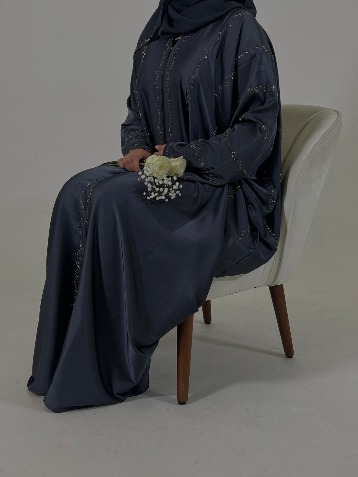 Open Embellished Butterfly Abaya