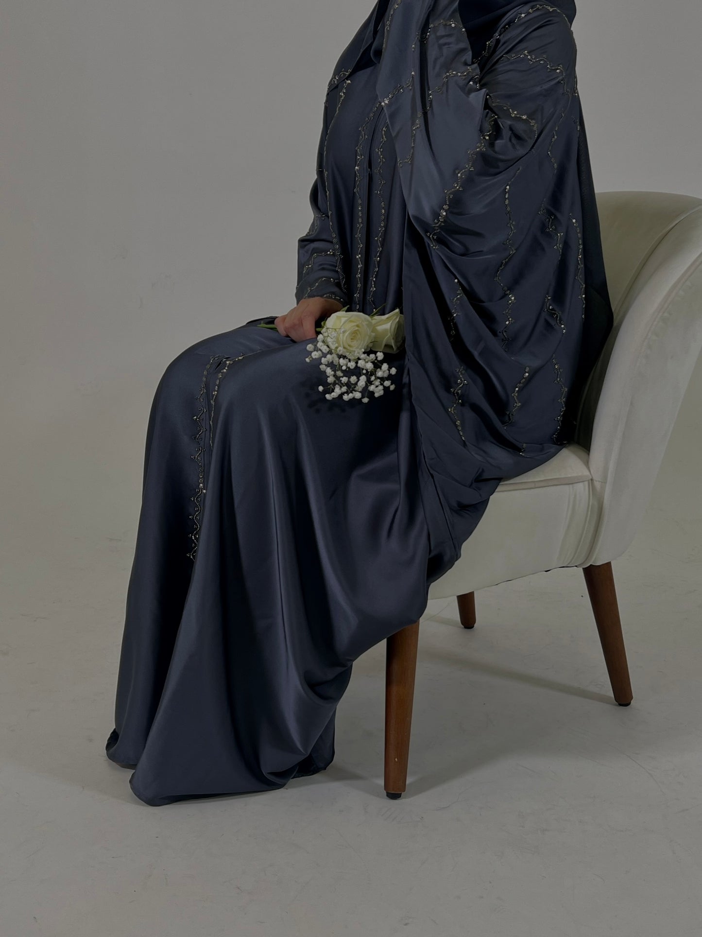 Open Embellished Butterfly Abaya
