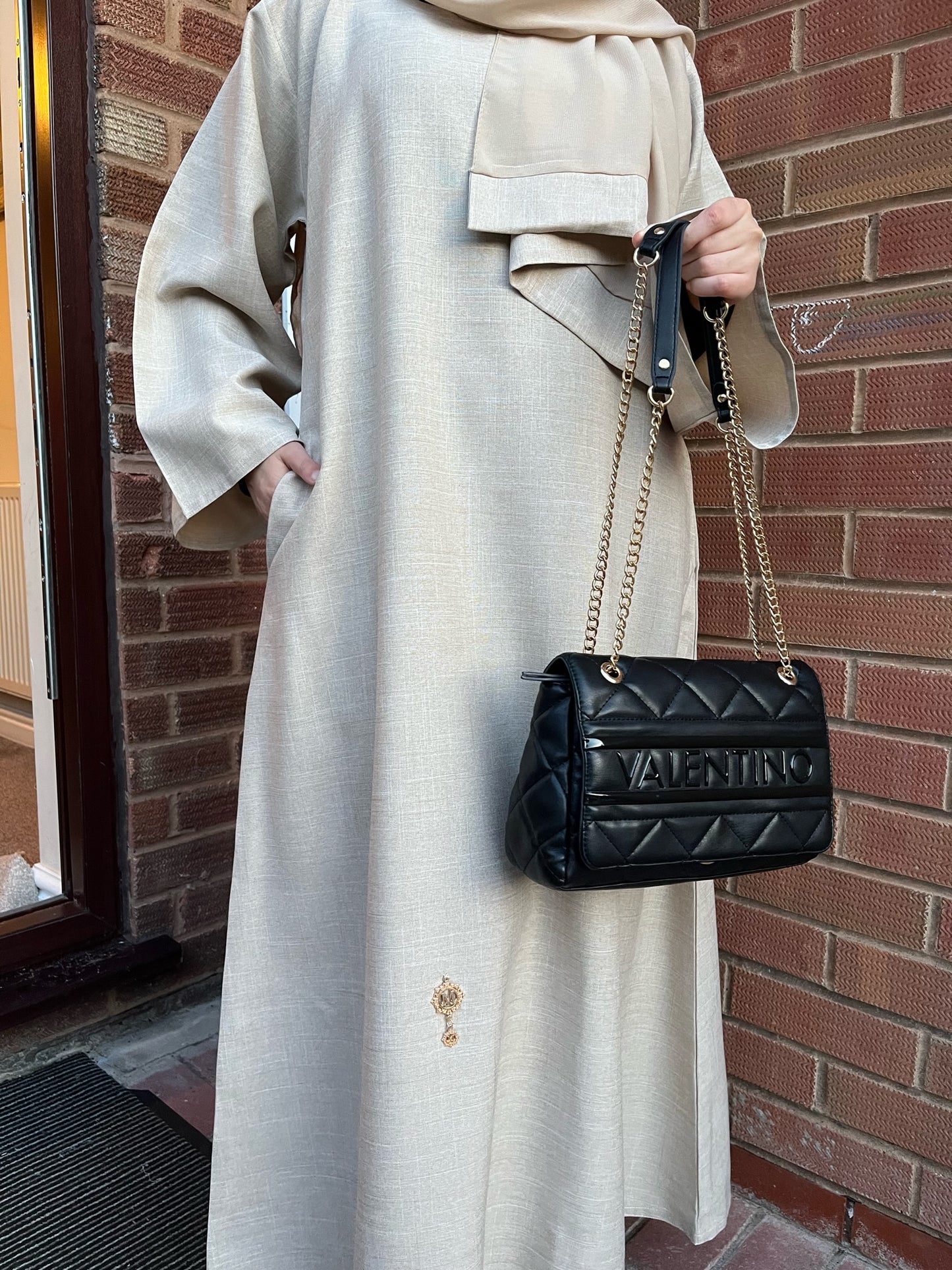 Linen Abaya - Shade Oat