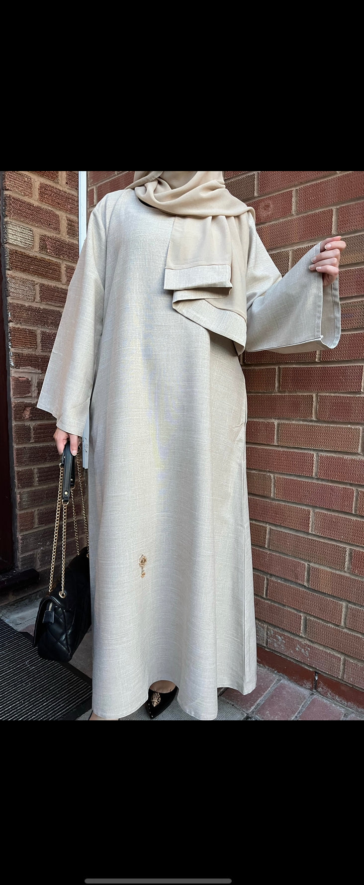 Linen Abaya - Shade Oat