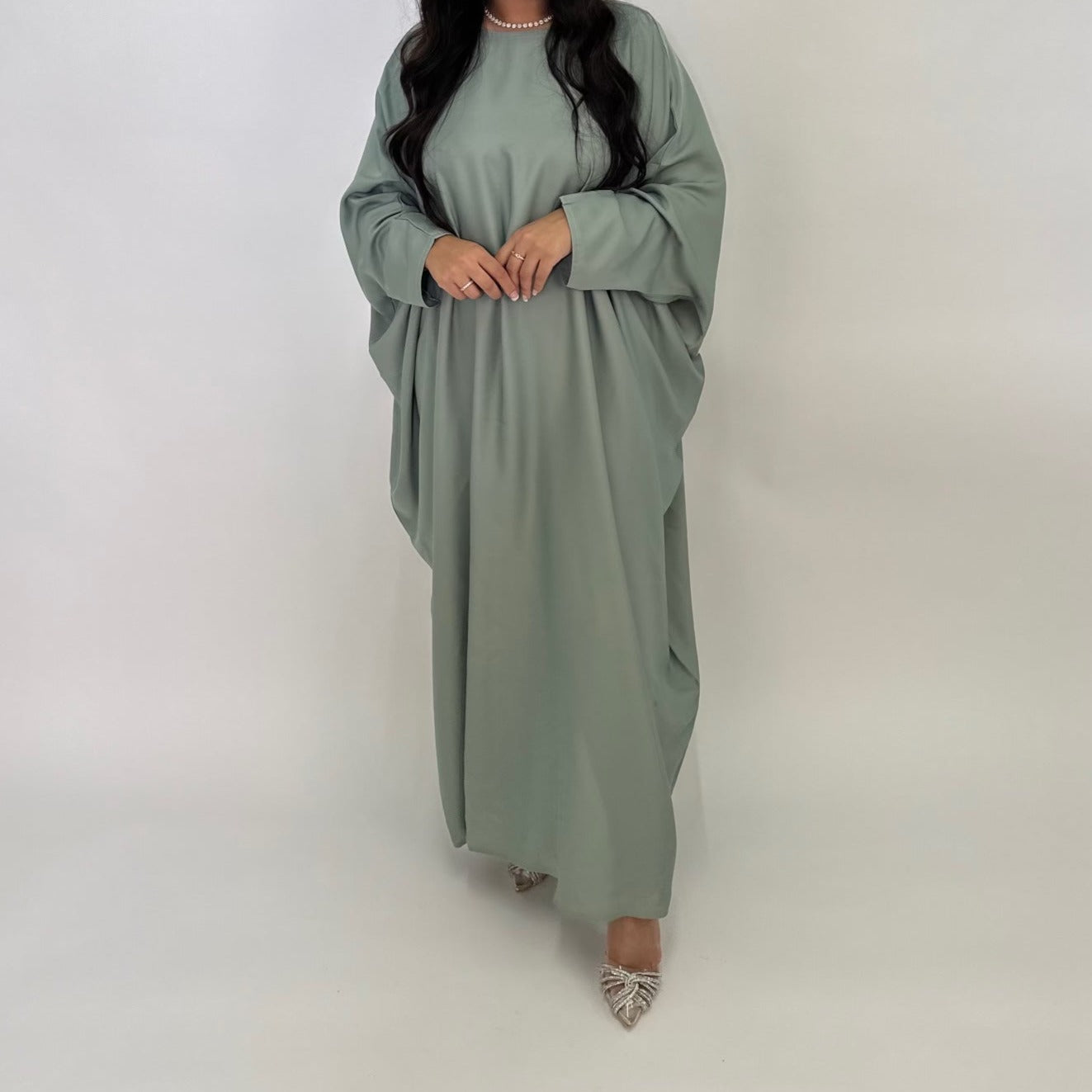 Butterfly Abaya - Sage Green - with matching Hijab
