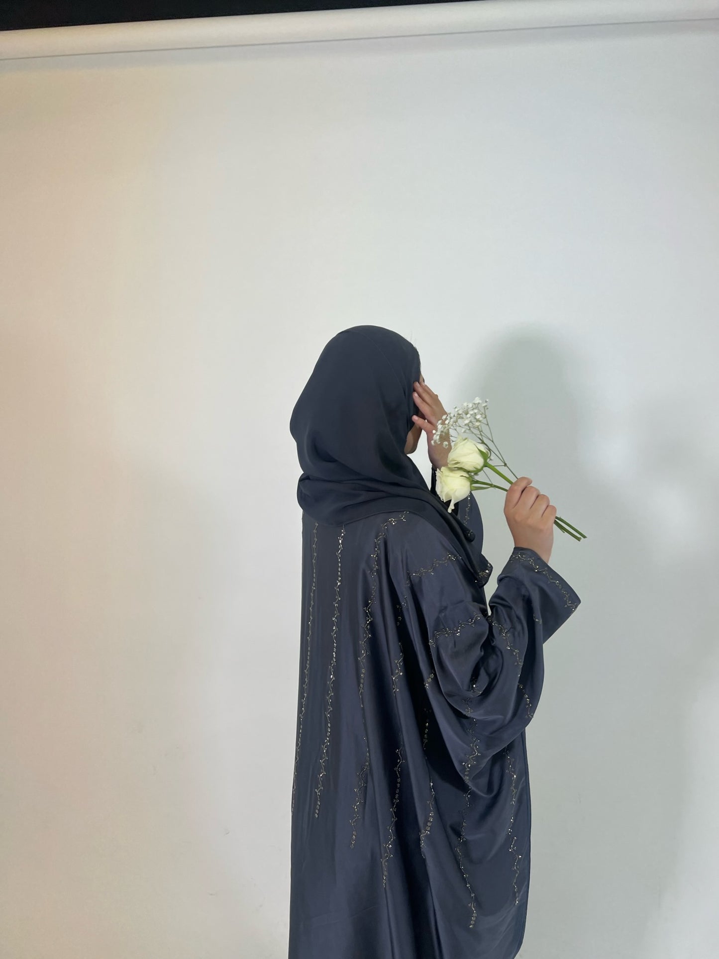 Open Embellished Butterfly Abaya