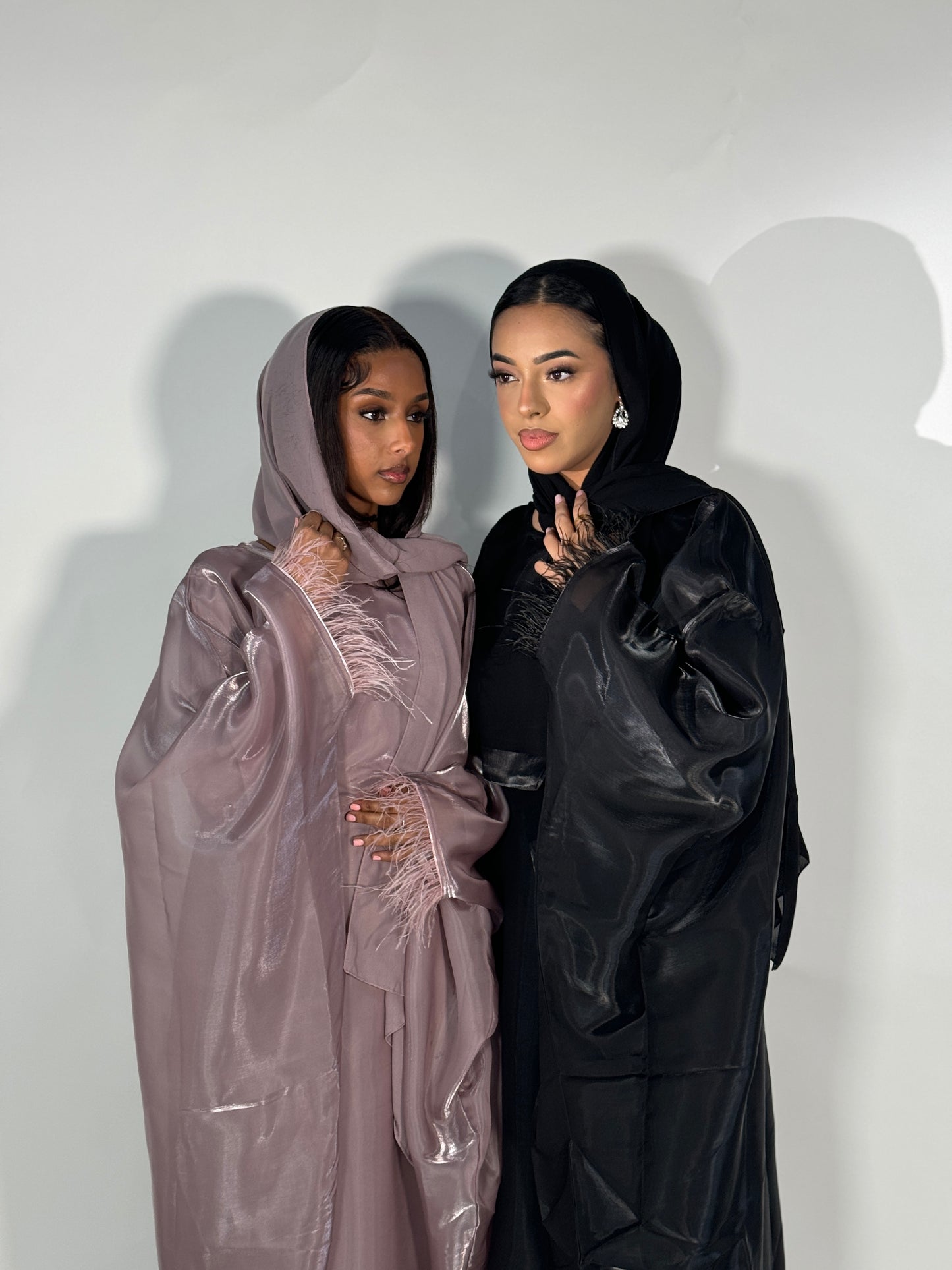 Butterfly Abaya (inner belt and matching hijab) - Midnight Black