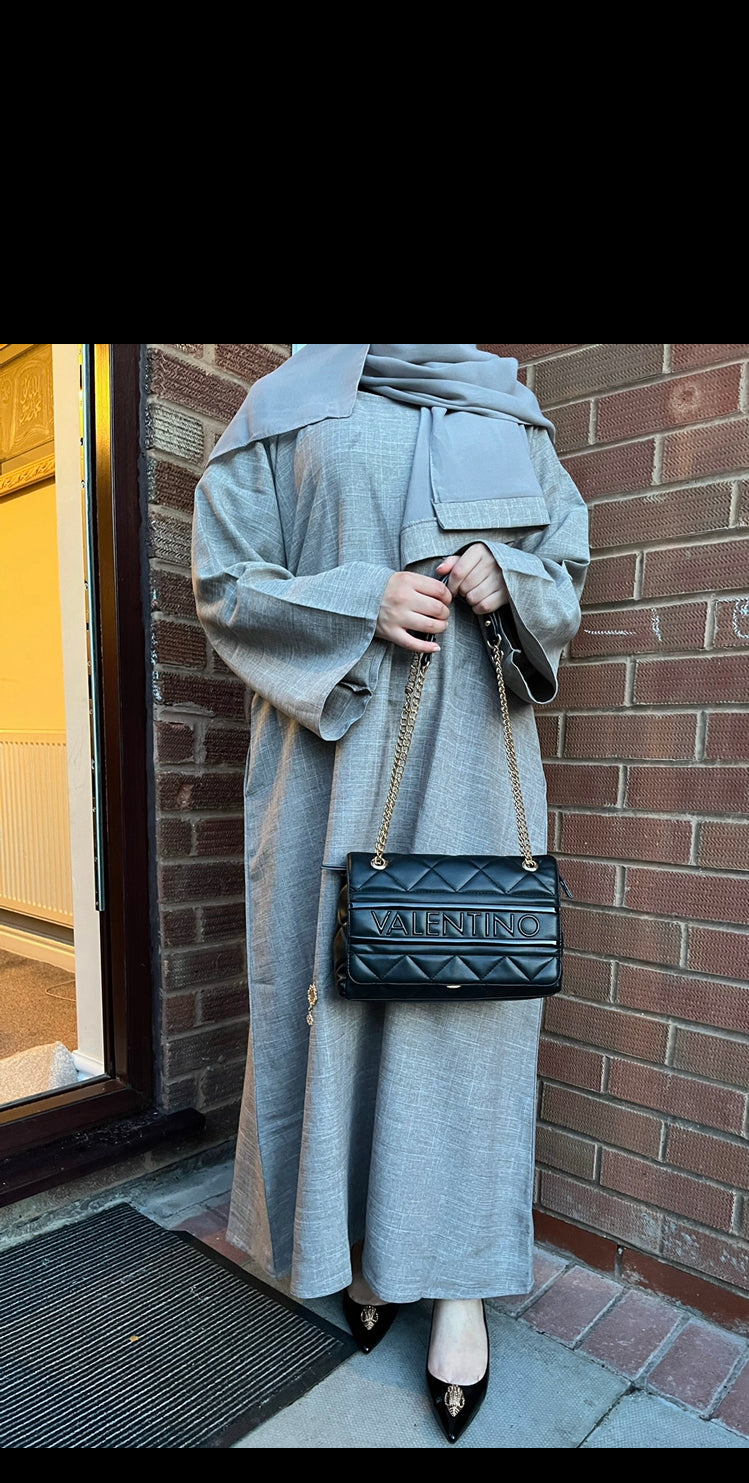 Linen Abaya - Shade Grey