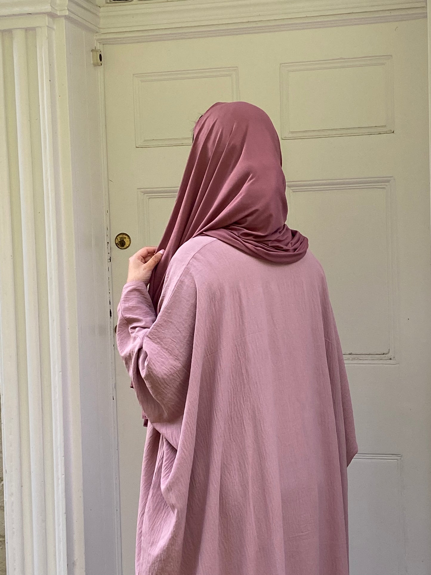 Crepe Butterfly Abaya Petal Pink