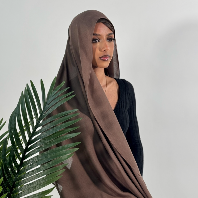 Modal Hijab Set - Brown pre order