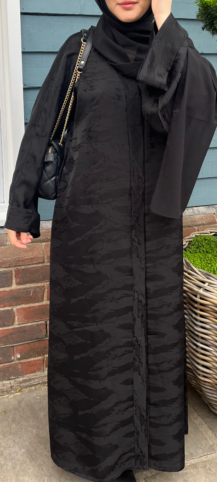 Original Jacquard Abaya - Midnight Black -