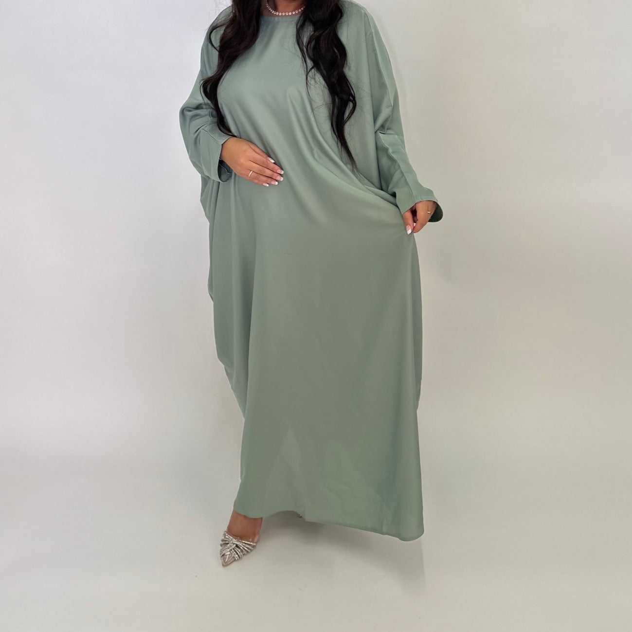 Butterfly Abaya - Sage Green - with matching Hijab