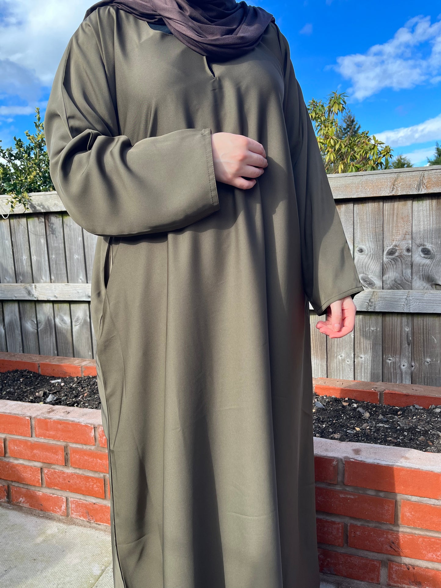 Olive Green Nida Abaya (no belt)