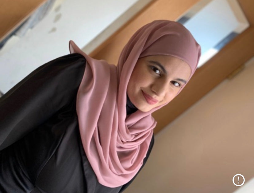 Blush Pink - Instant Chiffon Hijab with Satin Cap attached pre order 1 week