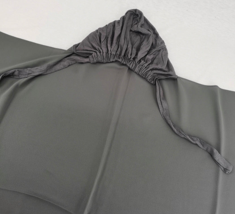 Black - Instant Chiffon Hijab with Satin Cap Attached