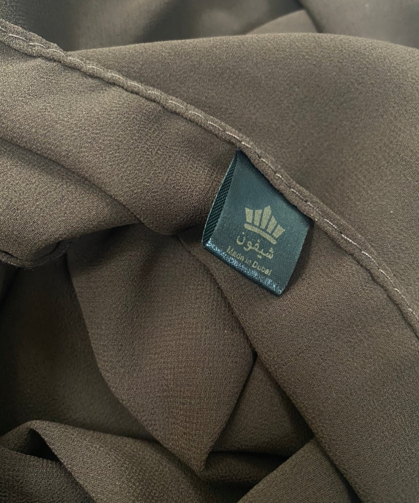 Non-Slip Chiffon Hijab - Chocolate Brown