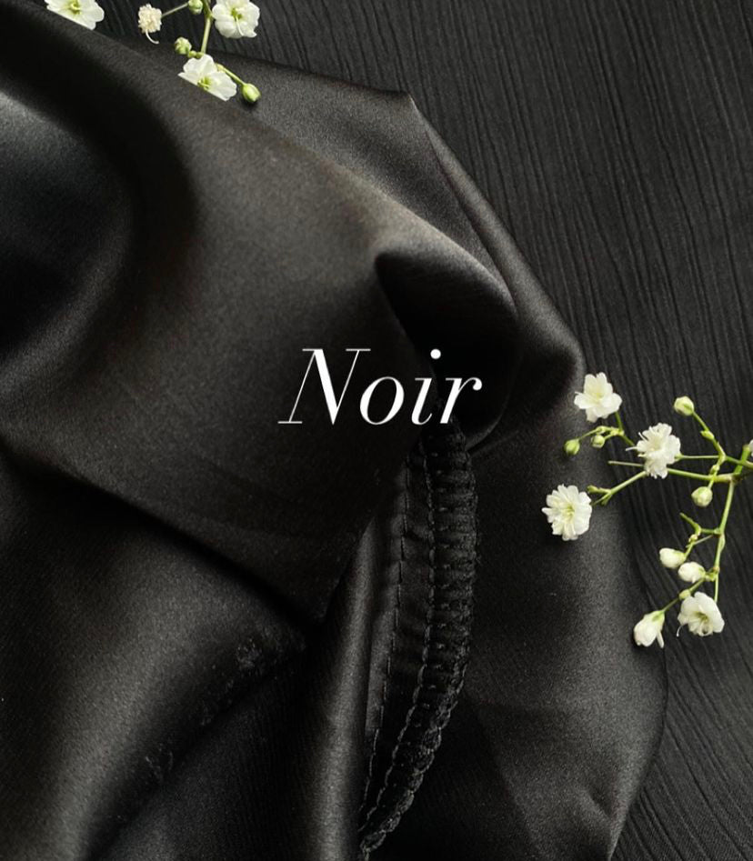 Instant Satin Silk Hijab - Noir