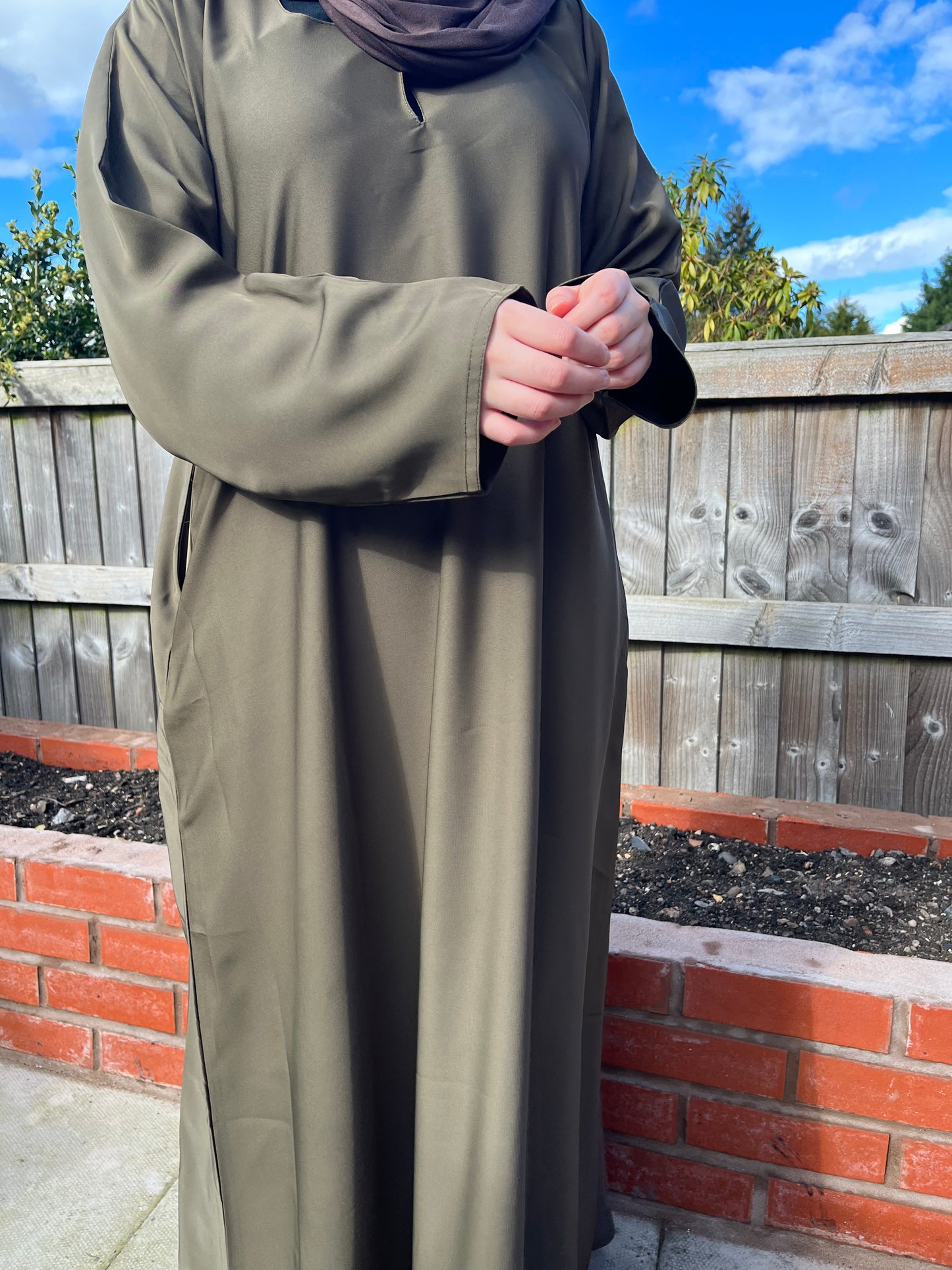 Olive Green Nida Abaya (no belt)