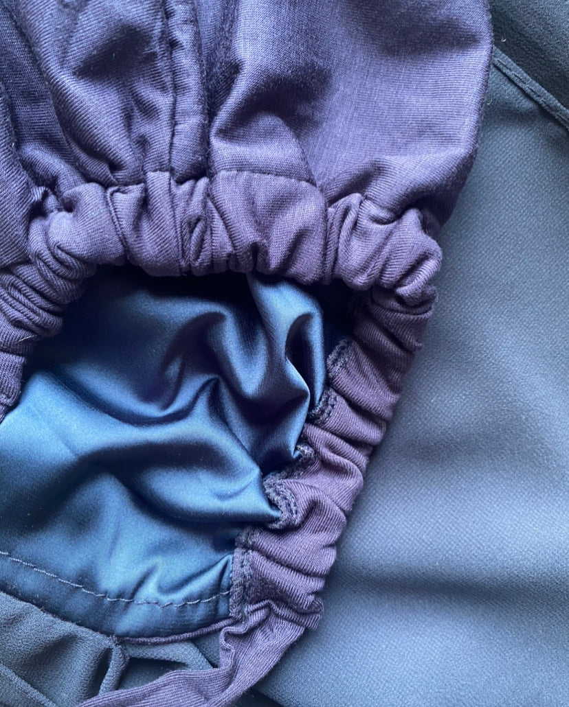 Navy Blue - Instant Chiffon Hijab with Satin Cap attached