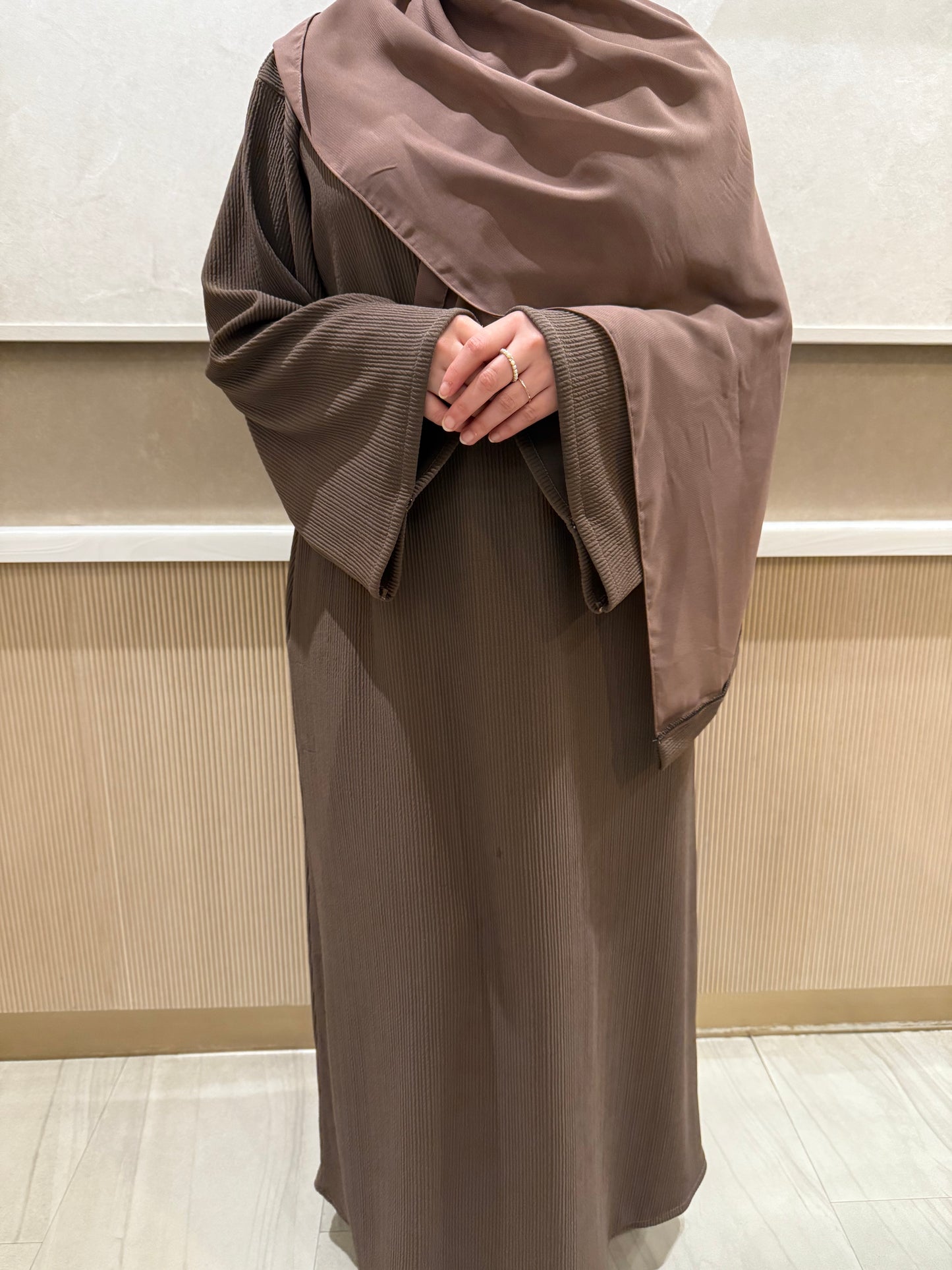 Basic Ribbed Abaya with Hijab