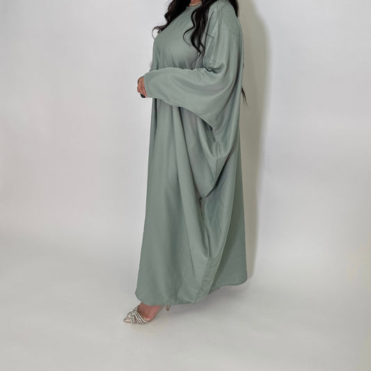 Butterfly Abaya - Sage Green - with matching Hijab