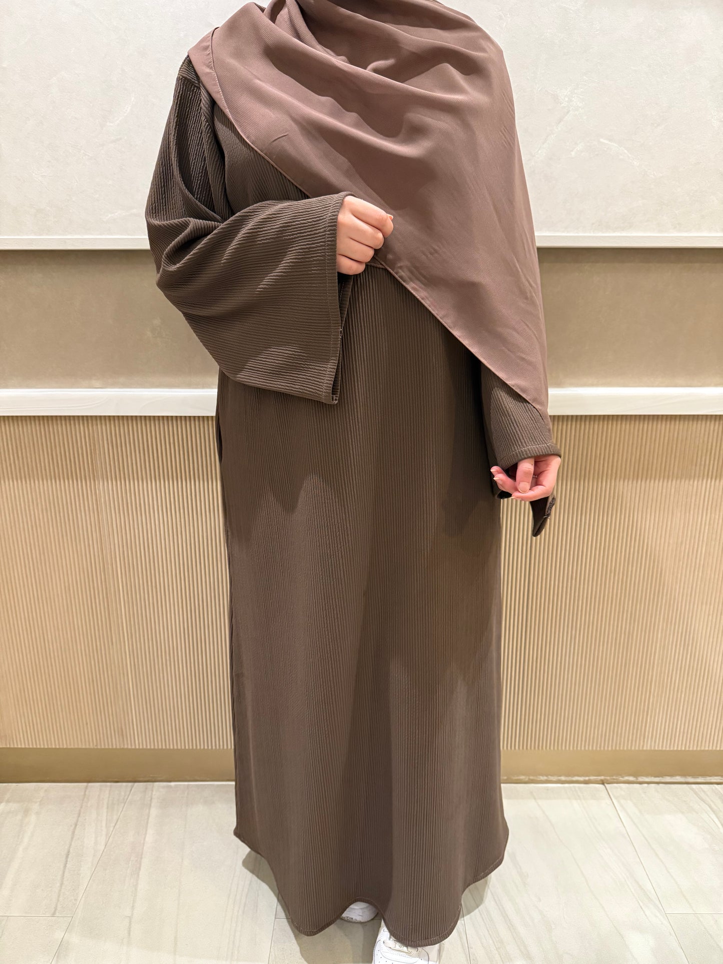 Basic Ribbed Abaya with Hijab