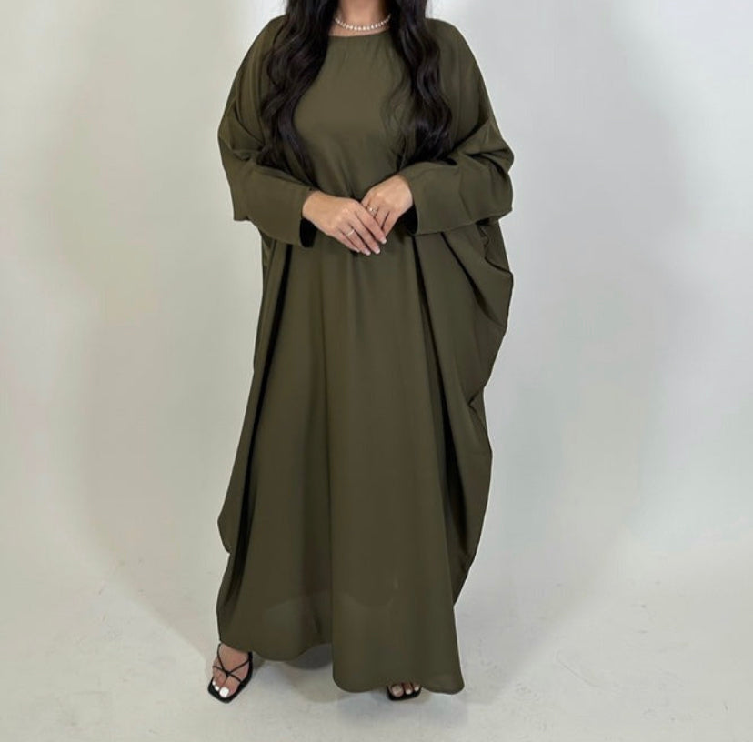 Butterfly Abaya - Olive Green – Opulent Hijabs