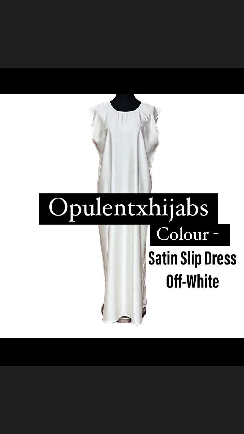 Abaya Satin Slip Dress - Off White