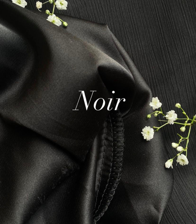Instant Satin Silk Hijab  - Noir