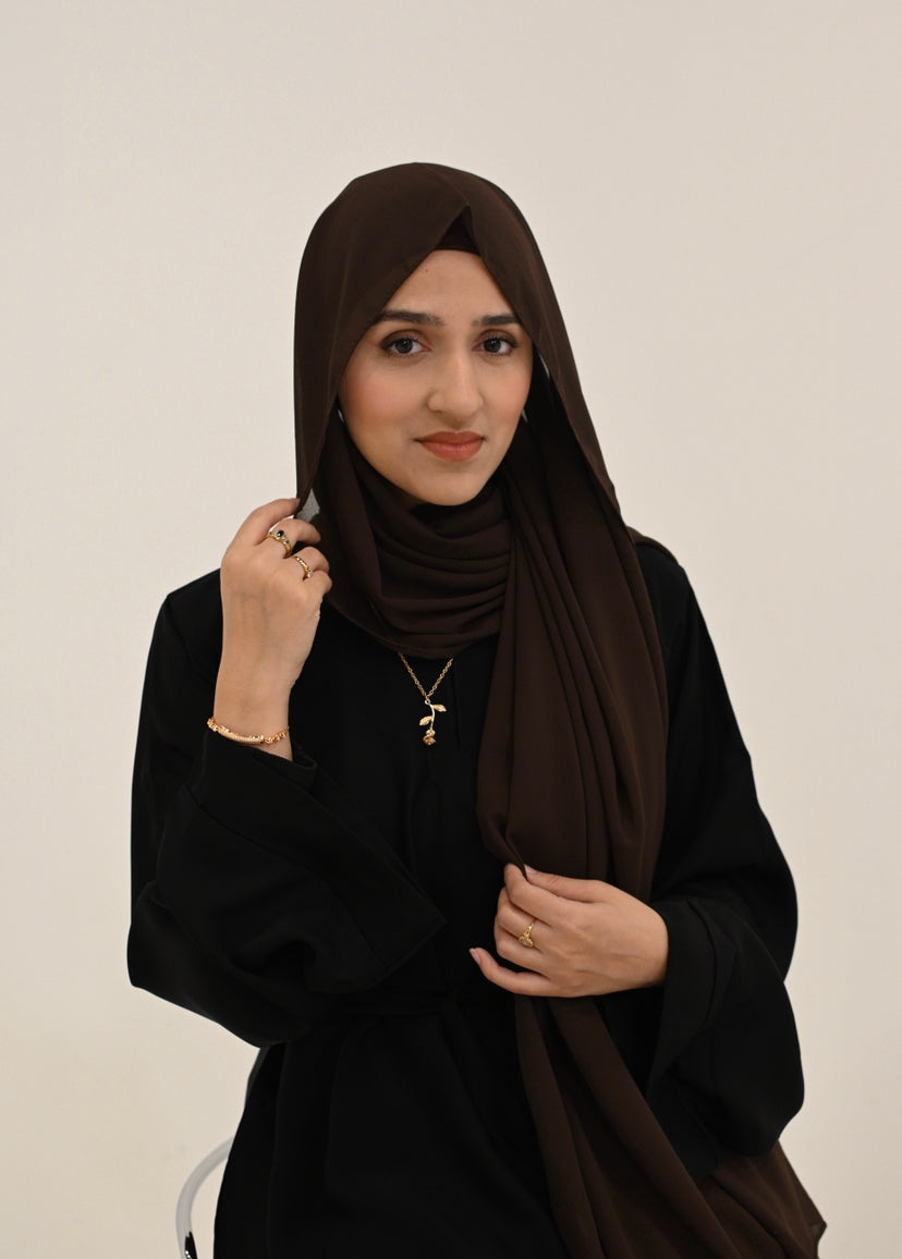 Semi Instant Hijab Chocolate Brown