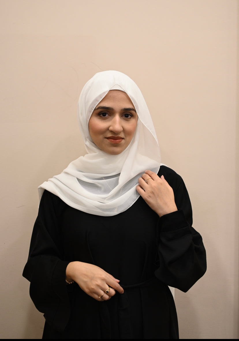 Semi Instant Hijab White